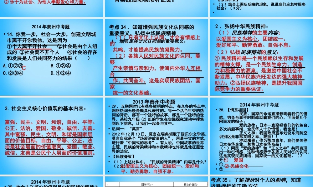 九年级 考点33 38复习课件