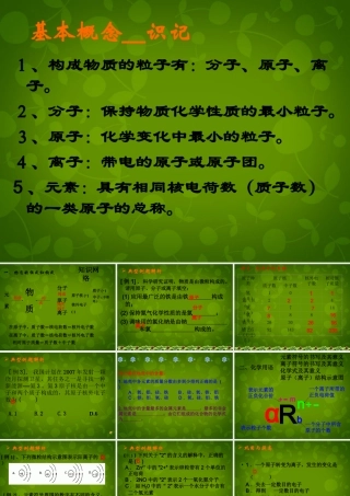 九年级化学上册 第四单元 物质构成的奥秘复习课件2 新人教版 课件