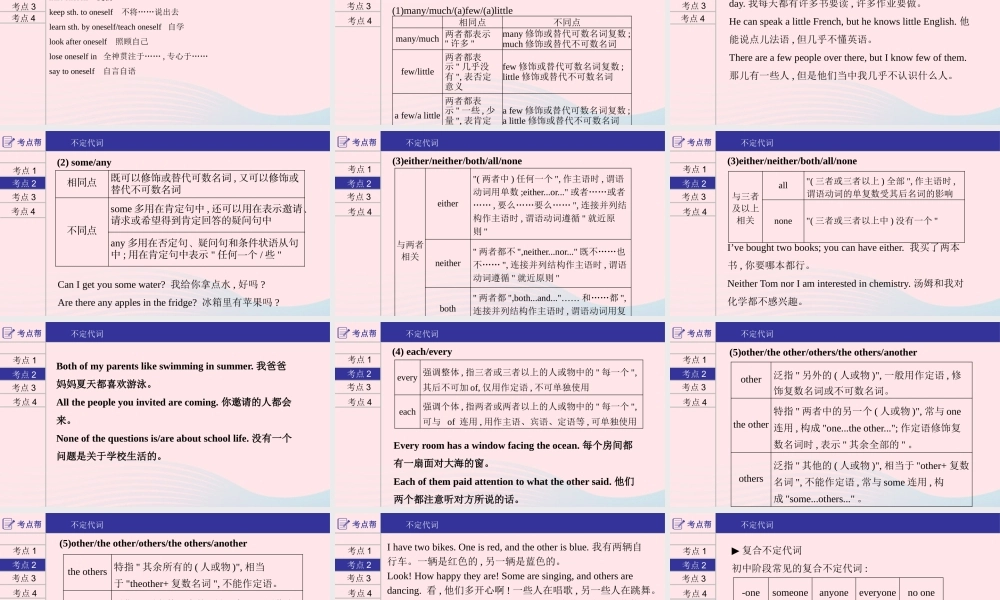 (河南专用)版中考英语二轮复习 语法专题过关 专题三 代词课件 人教新目标版 课件