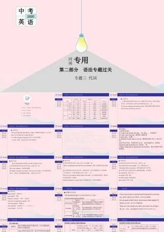 (河南专用)版中考英语二轮复习 语法专题过关 专题三 代词课件 人教新目标版 课件