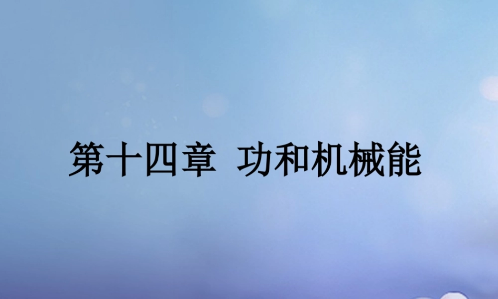 中考物理总复习 第十四章 功和机械能课件