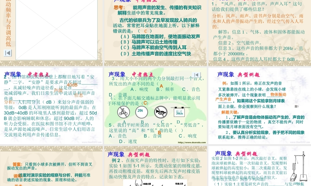 中考物理总复习 声现象 新课标 试题