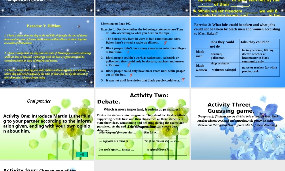 Unit 14 The first period 人教版高二英语Unit14 Freedom fighters全单元课件 人教版高二英语Unit14 Freedom fighters全单元课件