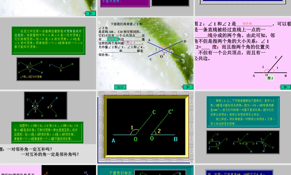 5.1.1  相交线 七年级数学第五章全章节课件[整理六套]