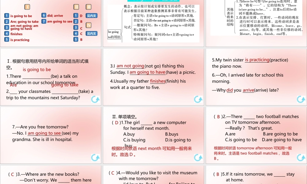 (江西专版)八年级英语上册 Unit 6 I m going to study computer science单元语法专项作业课件 (新版)人教新目标版 课件