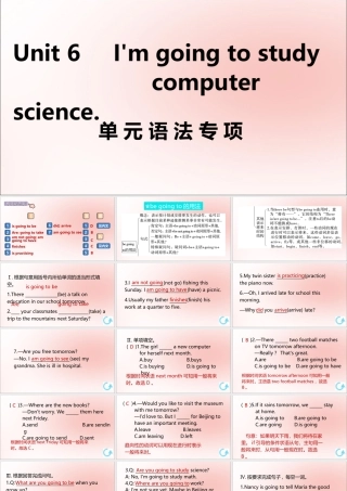 (江西专版)八年级英语上册 Unit 6 I m going to study computer science单元语法专项作业课件 (新版)人教新目标版 课件