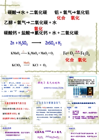 九年级化学课题3 氧气的制取下列化学反应既属于化合反应又属于氧化反应的是：课件全国通用 课件