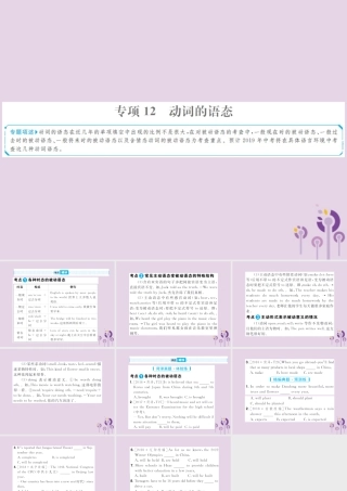 中考英语总复习 第二部分 专项语法 高效突破 专题12 动词的语态课件