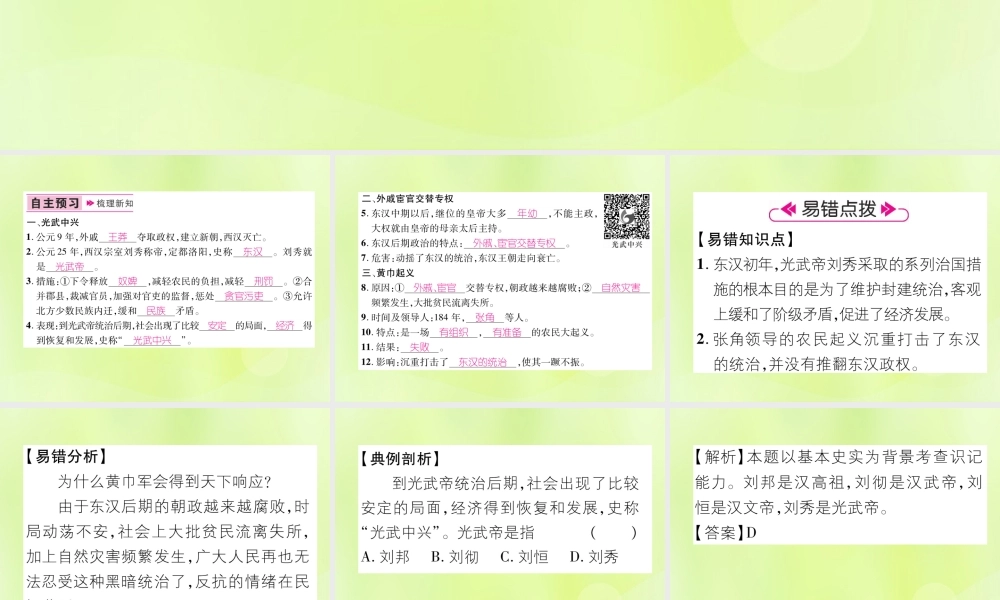 七年级历史上册 第3单元 秦汉时期：统一多民族国家的建立和巩固 第13课 东汉的兴衰课件 新人教版 课件