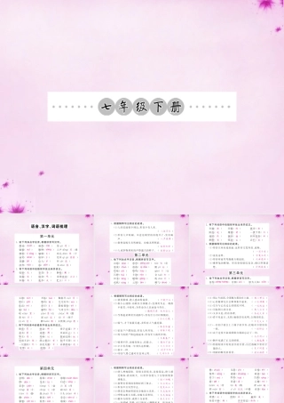 中考语文 第一轮 复习教材 夯基固本 七下 语音、汉字、词语梳理课件 新人教版 课件