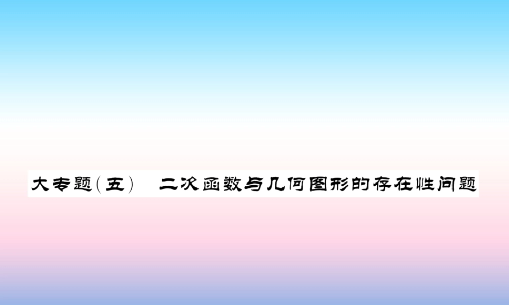(课标版通用)中考数学总复习 第三轮 大专题突破 挑战满分 大专题(七)习题课件