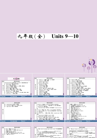中考英语总复习 第一篇 教材知识梳理篇 九全 Units 9 10(精讲)课件