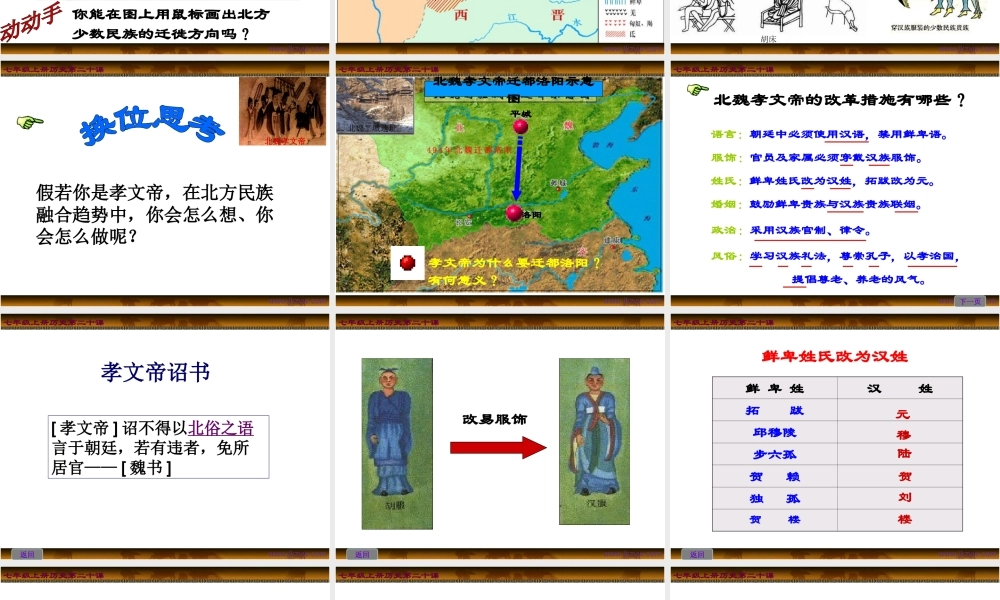 七年级历史北方民族大融合课件