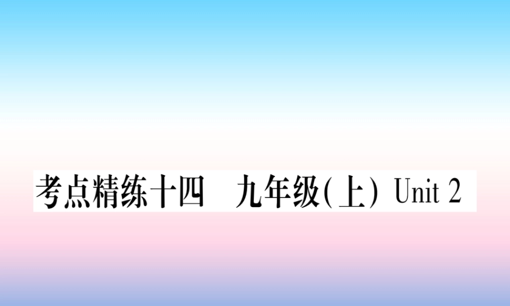 中考英语准点备考 第一部分 教材系统复习 考点精练十四 九上 Unit 2课件