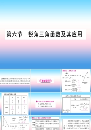(湖北专版)中考数学总复习 第1轮 考点系统复习 第4章 三角形 第6节 锐角三角函数及其应用习题课件