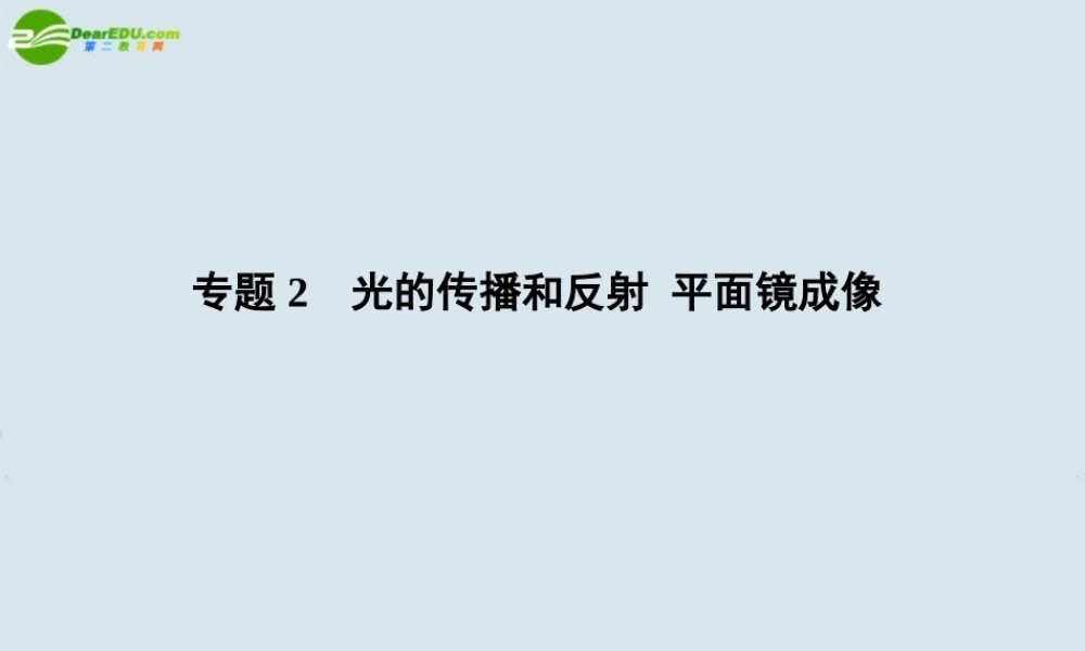 中考物理专题2　光的传播和反射 平面镜成像复习课件