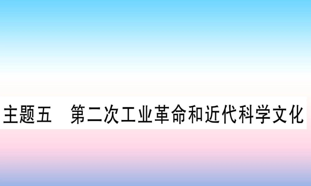 (甘肃专用)中考历史总复习 第一篇 考点系统复习 板块五 世界近代史 主题五 第二次工业革命和近代科学文化(精练)课件