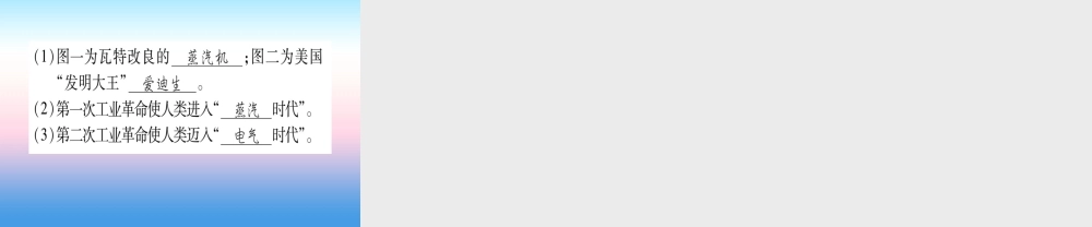 (甘肃专用)中考历史总复习 第一篇 考点系统复习 板块五 世界近代史 主题五 第二次工业革命和近代科学文化(精练)课件