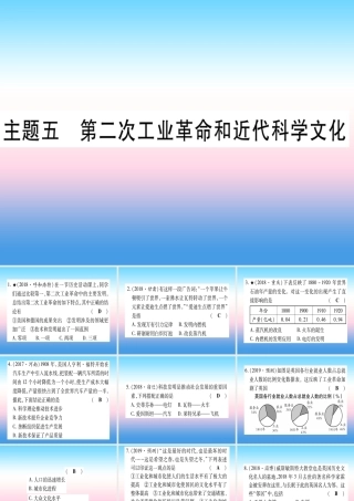 (甘肃专用)中考历史总复习 第一篇 考点系统复习 板块五 世界近代史 主题五 第二次工业革命和近代科学文化(精练)课件