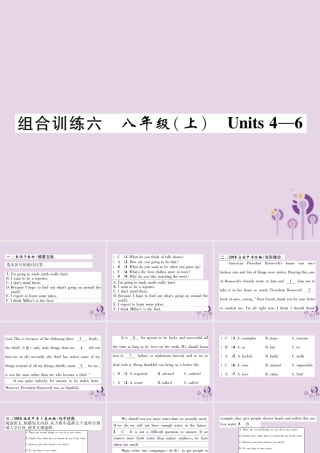 (贵阳专版)中考英语总复习 第1部分 教材知识梳理篇 组合训练6 八上 Units 4 6(精练)课件