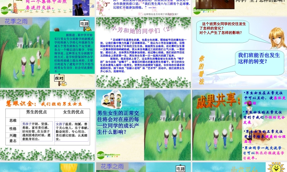 七年级政治下册 把握青春珍爱友谊(自己)课件 鲁教版 课件