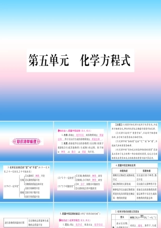 (云南专用)中考化学总复习 第1部分 教材系统复习 九上 第5单元 化学方程式(精讲)课件