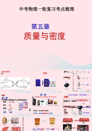 中考物理一轮复习 第五章 质量与密度考点梳理课件 沪科版 课件
