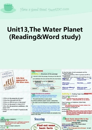 unit13(reading) 湖北省高二英语下学期Unit13The water planetw全单元课件 人教版 湖北省高二英语下学期Unit13The water planetw全单元课件 人教版