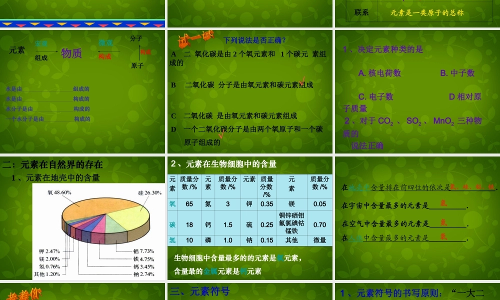 九年级化学上册 3.3 元素课件 (新版)新人教版 课件