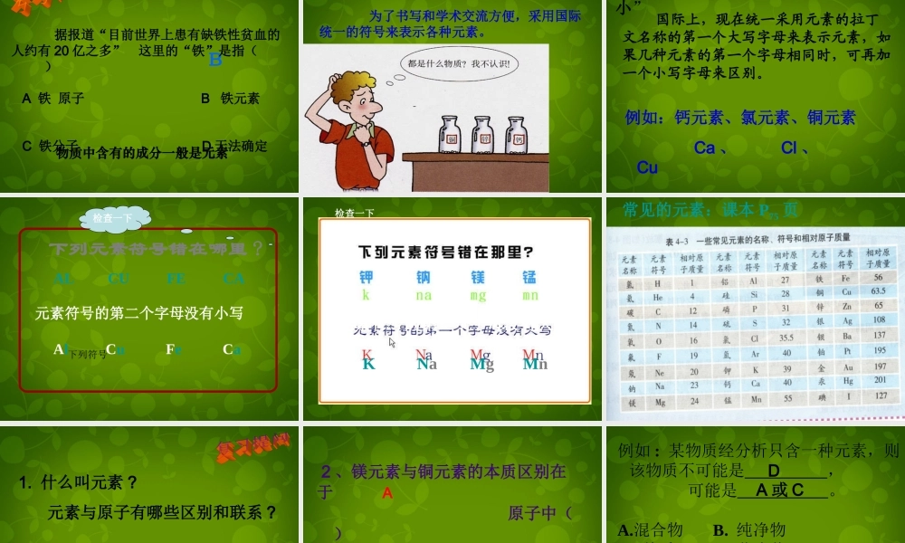 九年级化学上册 3.3 元素课件 (新版)新人教版 课件