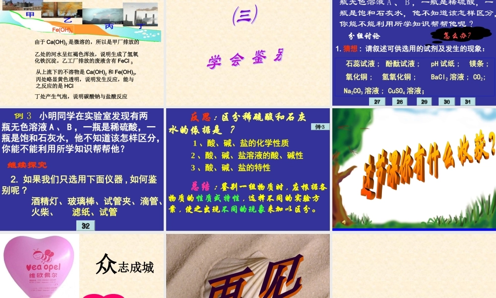 九年级化学下册酸碱盐的复习课件人教版 课件