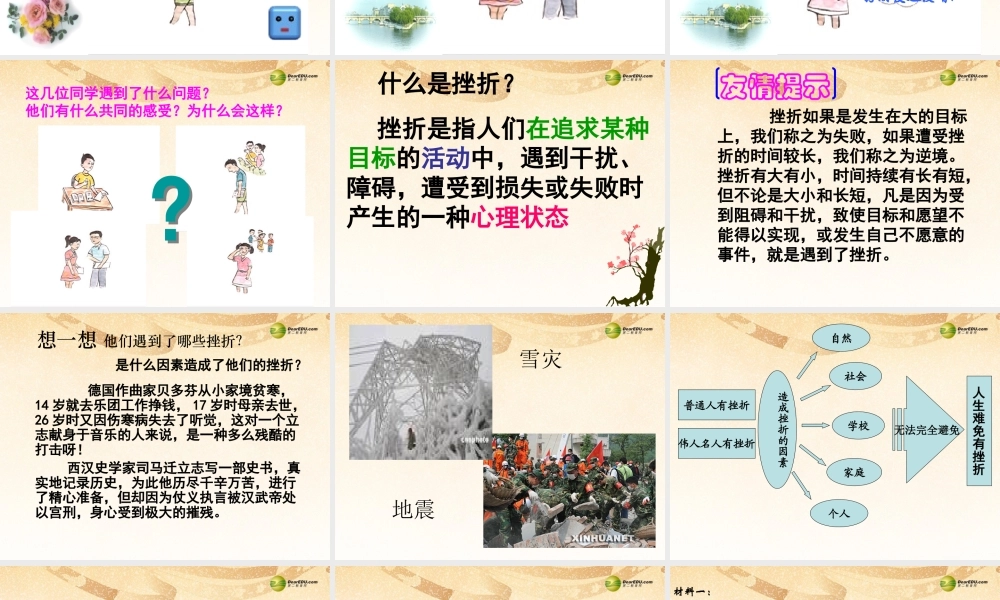 七年级政治上册 第四单元第九课第一框生活中的风风雨雨课件 鲁教版 课件