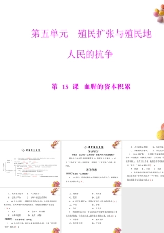 九年级历史上册 第五单元 第15课 血腥的资本积累  配套课件 人教新课标版 课件