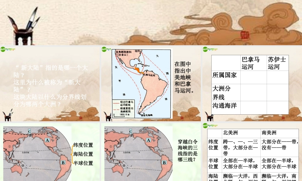 七年级地理下册 美洲复习课件 湘教版 课件