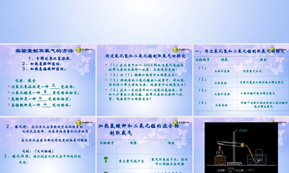 九年级化学上册 制取氧气(第2课时)课件 新人教版 课件