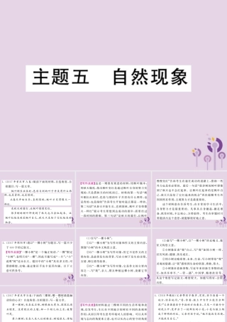中考语文复习 第二轮 专题突破 第五部分 写作训练 专题十八 主题五 自然现象课件 新人教版 课件