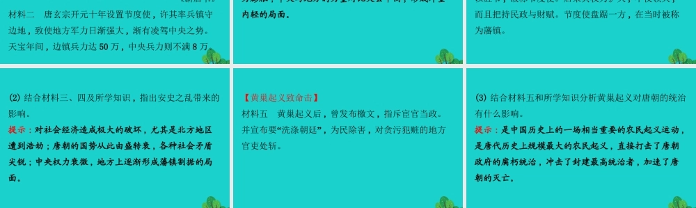 七年级历史下册 第一单元 隋唐时期：繁荣与开放的时代 第5课安史之乱与唐朝衰亡习题课件 新人教版 课件