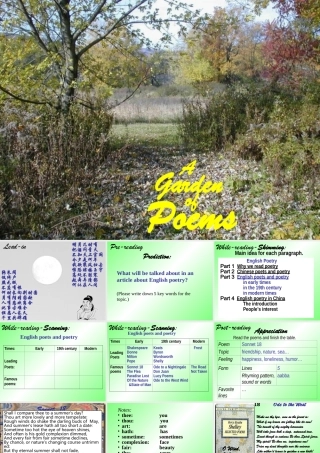 Unit 4 Reading Unit 4 Agarden of poems Reading 全套课件  新课标 人教版 Unit 4 Agarden of poems Reading 全套课件  新课标 人教版