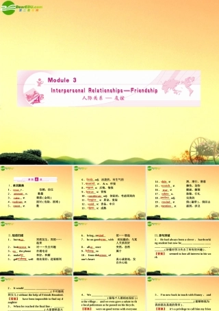 (陕西)(龙门亮剑)高三英语一轮课件 Module 3 外研版选修6 课件