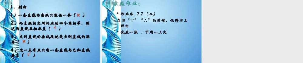 七年级数学上册 7.7相交线(2)课件 浙教版 课件
