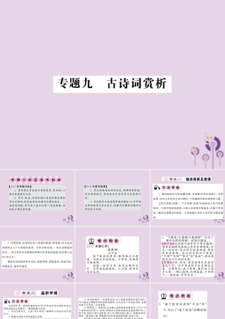 (贵州专版)中考语文复习 第二轮 古诗文阅读 专题九 古诗词赏析备考指南课件