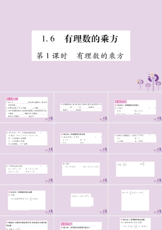 七年级数学上册 第1章 有理数 1.6 有理数的乘方 第1课时 有理数的乘方课件 (新版)沪科版 课件
