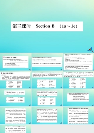 (河南专版)九年级英语全册 Unit 7 Teenagers should be allowed to choose their own clothes(第3课时)习题课件 (新版)人教新目标版 课件