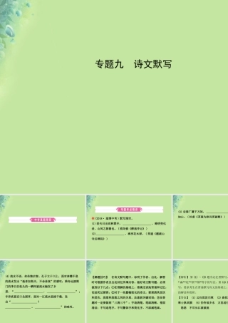 中考语文 专题九 诗文默写课件