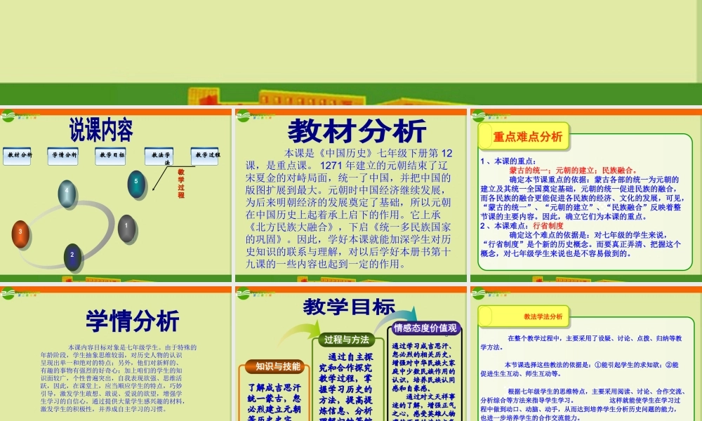 七年级历史下册(大一统的元朝)课件 冀教版 课件