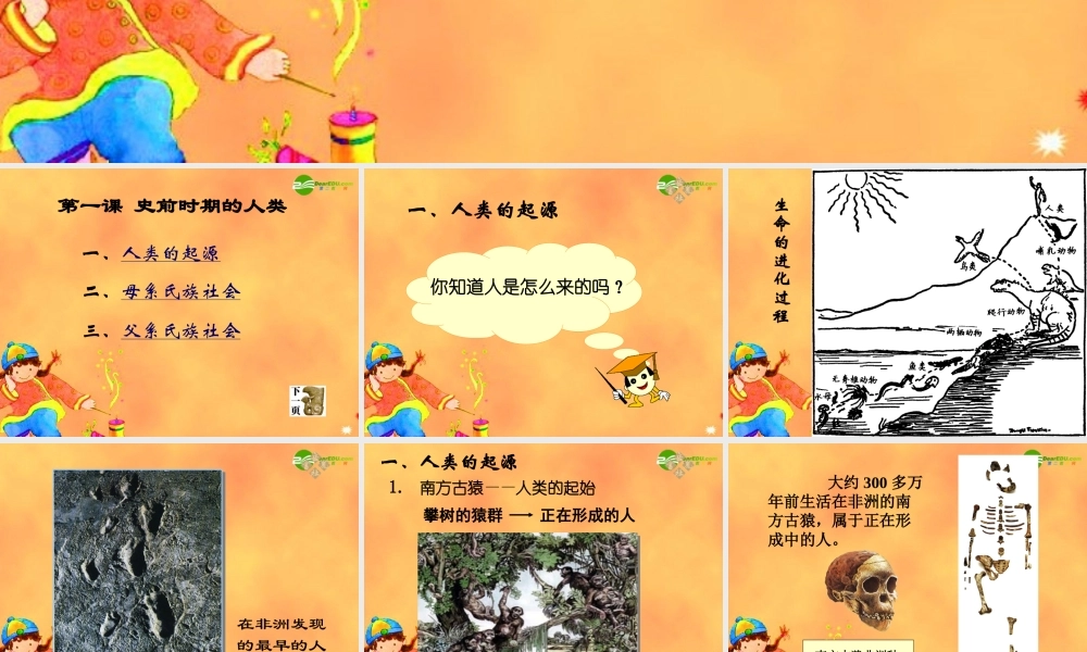 九年级历史上册 第一课史前时期的人类 岳麓版 课件