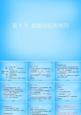 九年级化学下册 第9章 第1节(能源的综合利用)复习课件 (新版)沪教版 课件