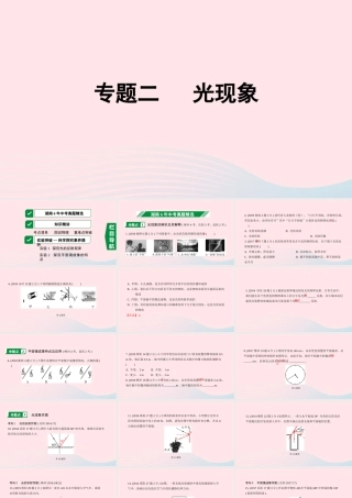 中考物理一轮复习 专题二 光现象课件