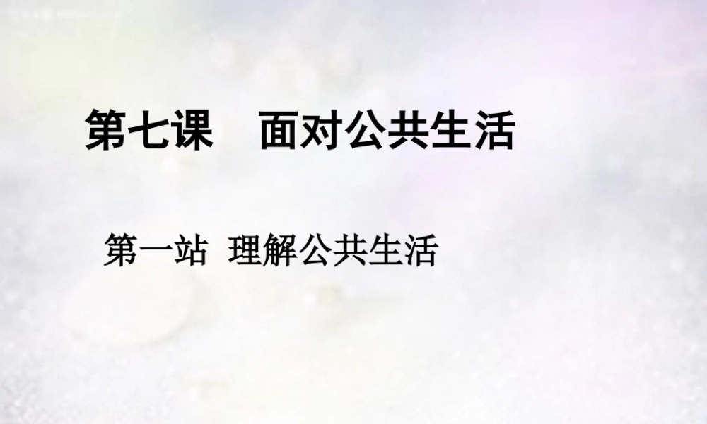 七年级政治下册 7.2 理解公共生活课件 北师大版 课件
