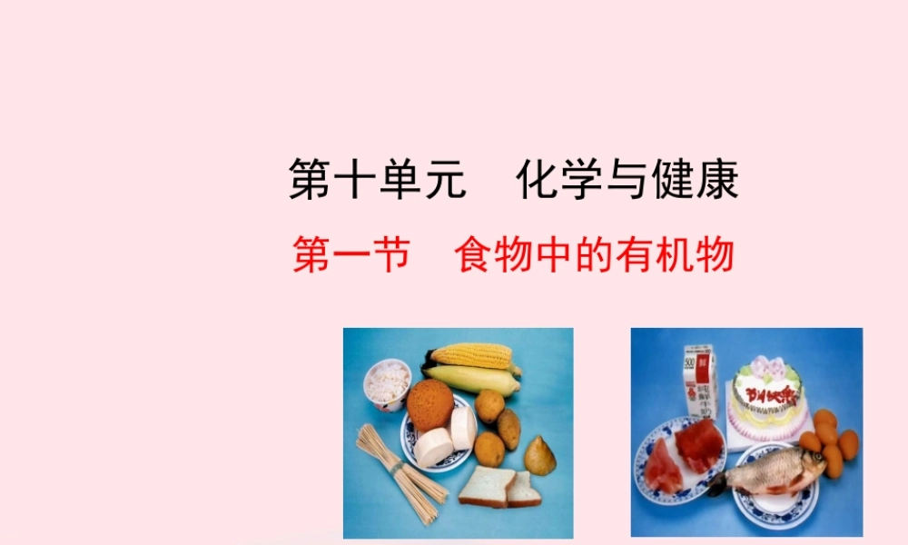 九年级化学下册 第十单元 第一节 食物中的有机物课件 鲁教版 课件